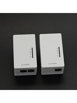 AV500 Passthrough Powerline Adapter 2 Ethernet Ports 2-Pack Kit NetworkP/N GL-PH500(RE) KIT