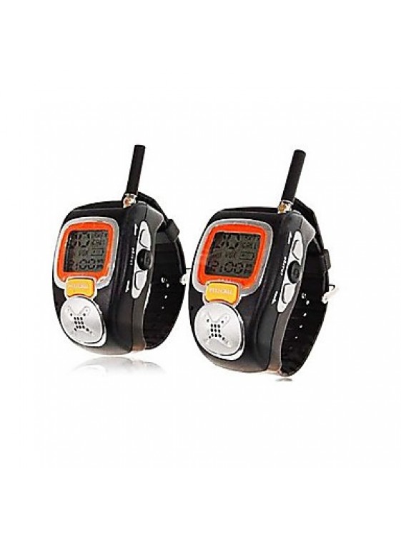 22 Channels Sliver Wrist Watch Style A Pair Walkie Talkie with Big Backlight LCD Screen