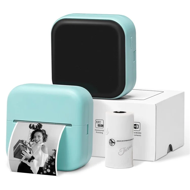 Pocket Bluetooth Printer Wireless Thermal Label Printer - Green 