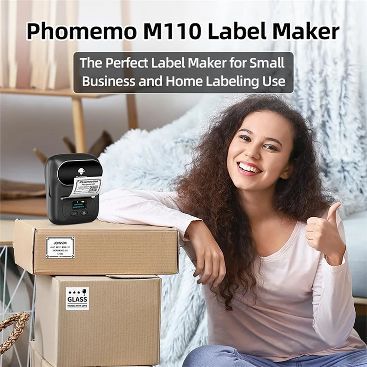 Mini Bluetooth Inkless Thermal Printer Wireless Clothes Barcode Label Price Tag Printer - Black