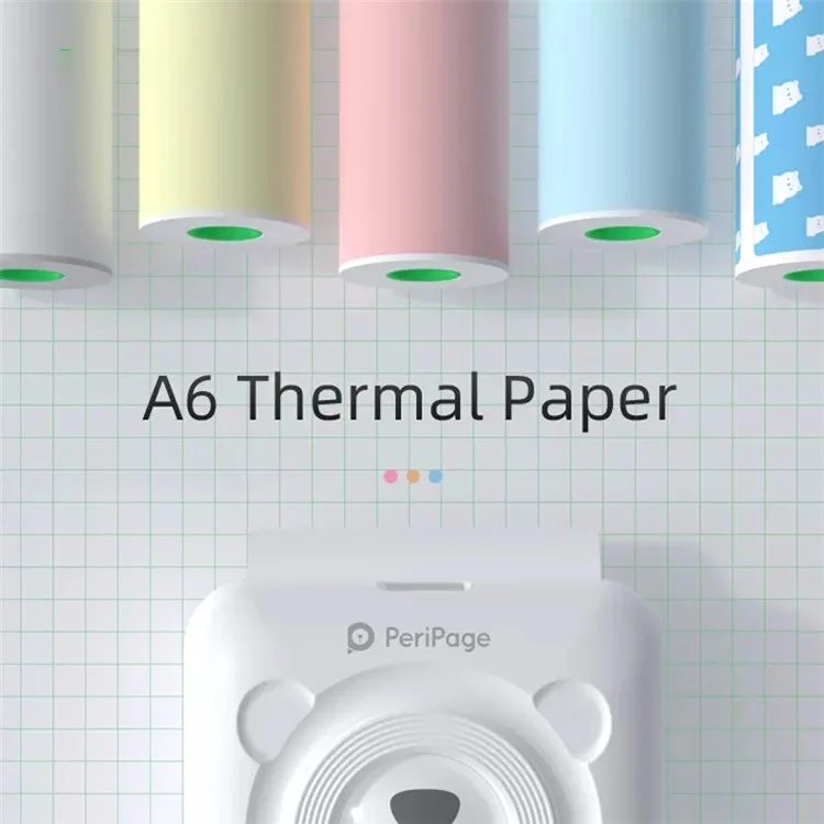 A6 2nd Thermal Printer for Student Mobile Phone Photo HD 304dpi Bluetooth Portable Mini Printer for Label Handbook - White
