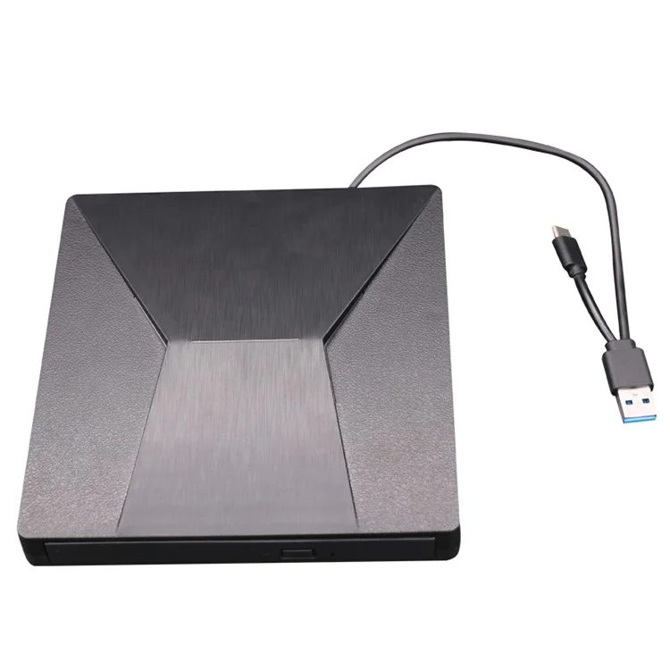 XD007-B Brushed External Drive DVD-ROM [Type-C & USB Ports Cables] for Notebook / PC / Macbook